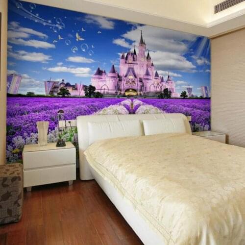 3D modern photo background mural bedroom living room dining room childrens room castle lavender wallpaper custom size PVC