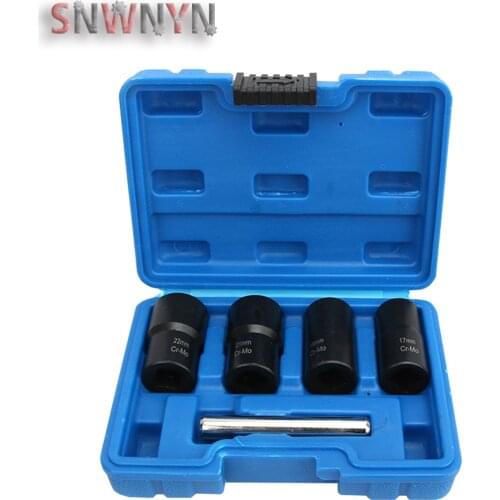 5pcs/set 17-22mm Socket Damaged Nut Bolt Remover Nut Bolt Stud Extractor Removers Threading Hand Tool