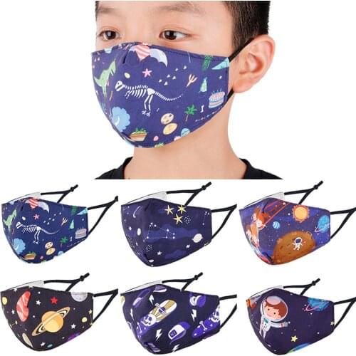 6pc Space Galaxy Print Face Mask For Kids Cotton Washable Reusable Masks Adjust Earloop Halloween Cosplay Mask Halloween Cosplay