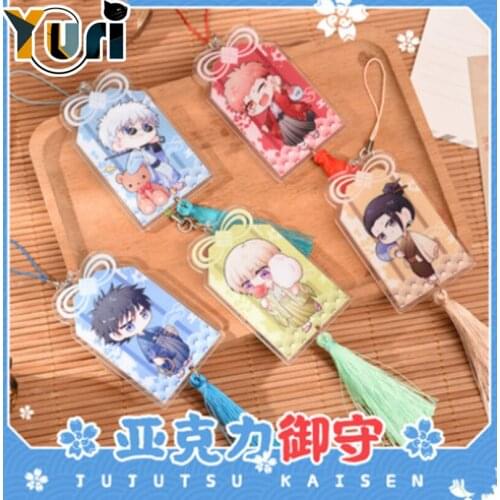 Limit Anime Jujutsu Kaisen Fushiguro Megumi Gojo Acrylic Amulet Keychain Strap Tassels Pendant Toy Cosplay Fan Gift C Sha
