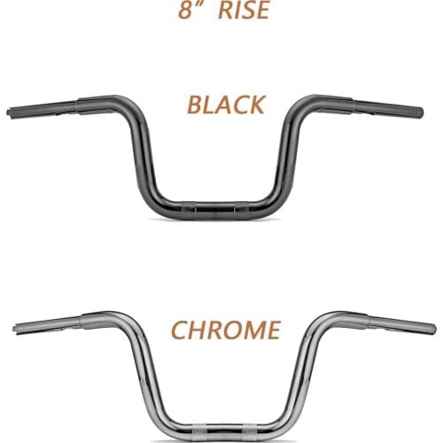 Motorbike Handlebar 8" Chrome Gloss Black Ape Hanger Handlebar For Harley Davidson Road King Special FLHRXS 2017-2020