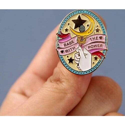 Babe With The Power Magic Hard Enamel Pins Anime Brooches Women Men Lapel Badges Backpack Collar Fashion Jewelry Gifts