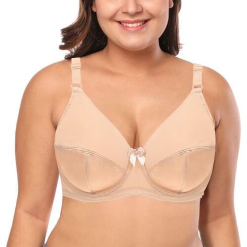 Ladies big breast bras for women sexy lingerie everyday simple plus size 36 38 40 42 44 46 48 C E cup underwire adjusted Unlined