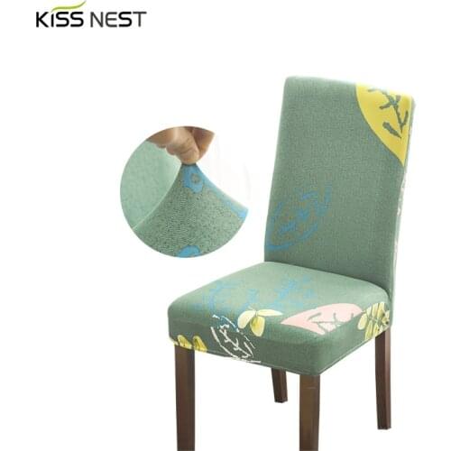 Rural Style Spandex Chair Covers Printed,Elastic Seat Cover Slipcovers For Dining Room Wedding Banquet Hotel Kitchen Office