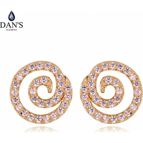 DANS ELEMENT 3 Colors Real Big Brand AAA Zirconia Micro Inlays Beetle Stud Earrings for Women Insect 131810