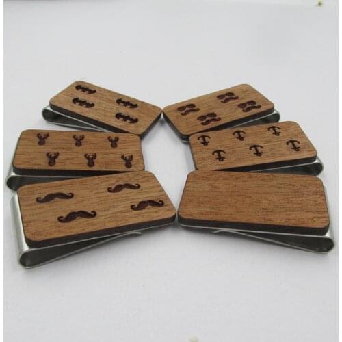 Money Clip Cash Clamp Holder Portable Wooden Slim Money-Clip Wallets Purse for Pocket Metal Money Holder Bill Clip