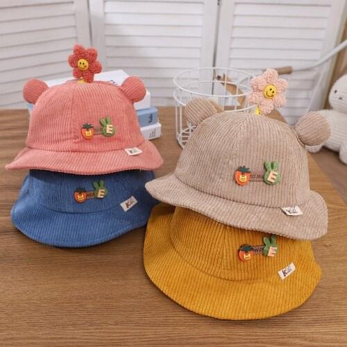 Childrens Hat Autumn and Winter New Baby Three-dimensional Flower Cute Girl Outdoor Shade Fisherman Hat Baby Pot Hat Trendy