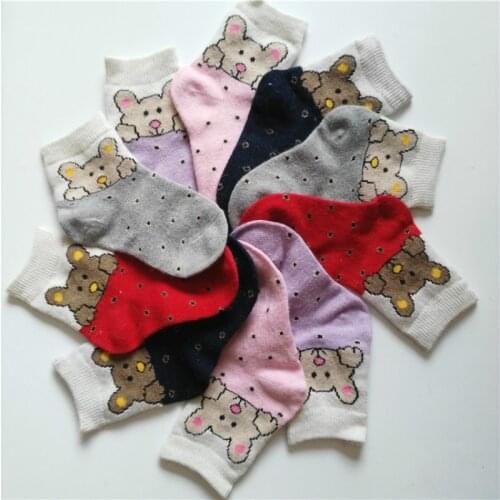 Kids Wool Socks Winter Children Socks Cotton Baby Boys Girls Warm Socks Animal Bunny Soft Creative Short Sox Cute Brand 3-8Years