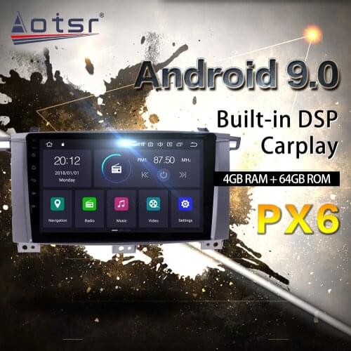 For Toyota Land Cruiser LC100 2002-2007 Car Multimedia Radio Player Stereo Android 9 DSP 9“ IPS Screen Audio DSP Navi head unit