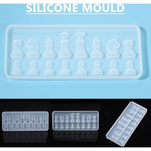 International Chess Game Resin Mold Silicone Handmade Chess Chessboard Epoxy MoUld Casting Mold DIY Jewerly Making Tools