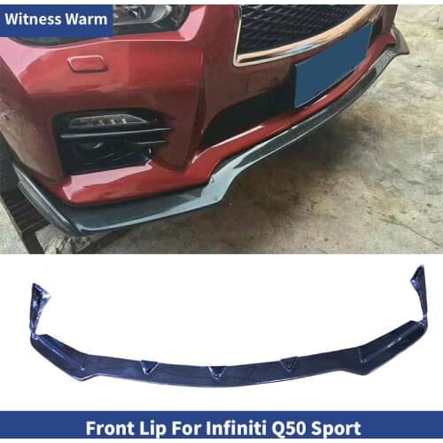 Carbon Fiber FRP Front Bumper Chin Lip Spoiler Splitters Protection For Infiniti Q50 sport version 2014-UP