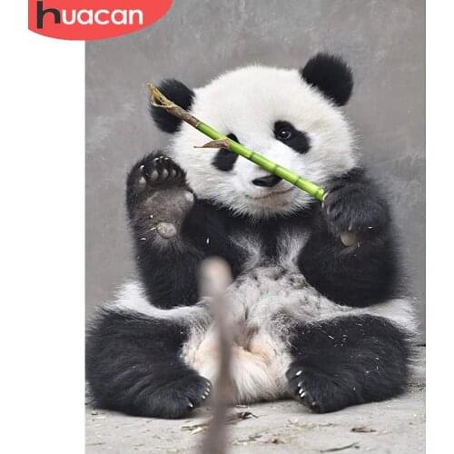 HUACAN Diamond Painting Full Panda Wall Stickers Mosaic Embroidery Animal Cross Stitch Crystal Diamond Art