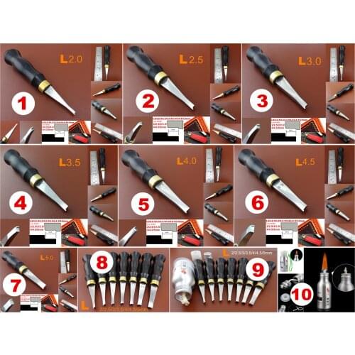 10kind Leather Craft L Type Press Wide Edge Side Creaser Edger Decorate Tool Set 2/2.5/3/3.5/4/4.5/5mm - Sewing Stitching Carve