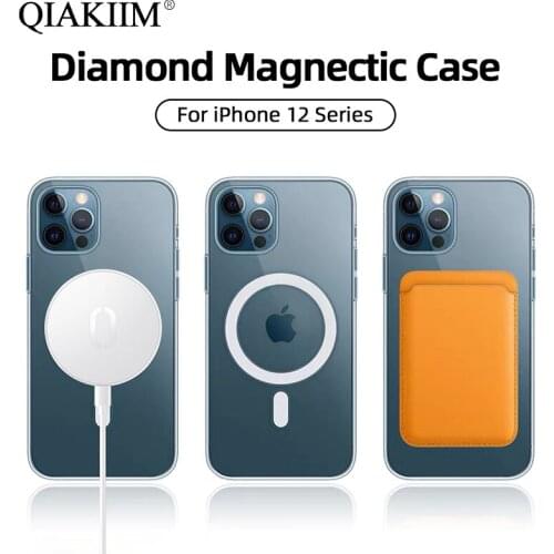 Magnectic Case For iPhone 12 Mini 11 Pro Max X XR XS 8 7 Plus Magsafe Wireless Charging Card Holder Cover Shockproof Phone Cases