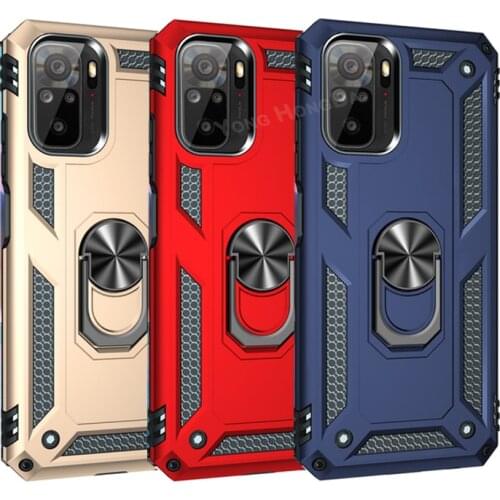 Magnetic Shockproof Armor Phone Case For Xiaomi Redmi Note 10s 10 Pro Max Anti-drop Car Holder Ring Protective Cover Hot