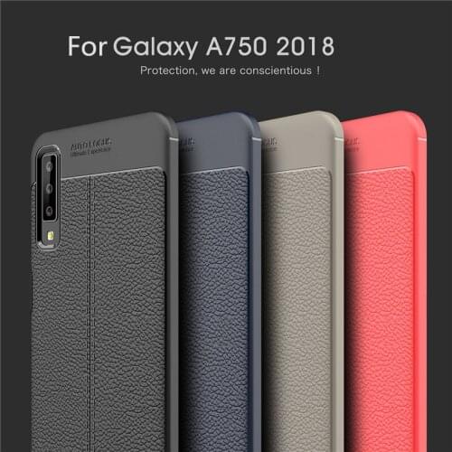 For Samsung Galaxy A7 2018 A750F Case Matte Silicon Leather Case For Samsung Galaxy A7 2018 A750 Bumper Carbon Fiber Cover