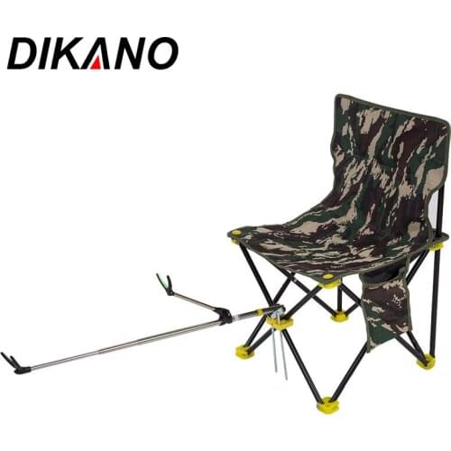 Fishing Chair Multifunctional Folding Fishing Stool Seat For Camping Fishing Outdoor With Fishing Rod Rack