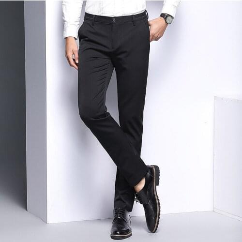 MRMT 2021 Brand Winter New Mens Elastic Trousers Casual Fashion Pants for Male Middle-aged Add Wool Slacks Trouser