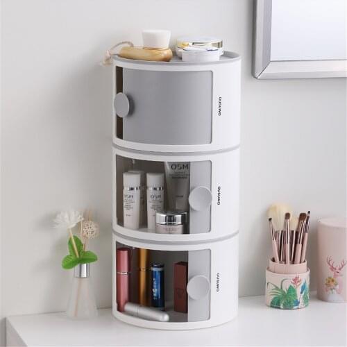 Makeup Organizer for Cosmetic Desktop Makeup Drawer Container Bathroom Toilet Paper Holder Rack Roll Paper Storage Box Wall