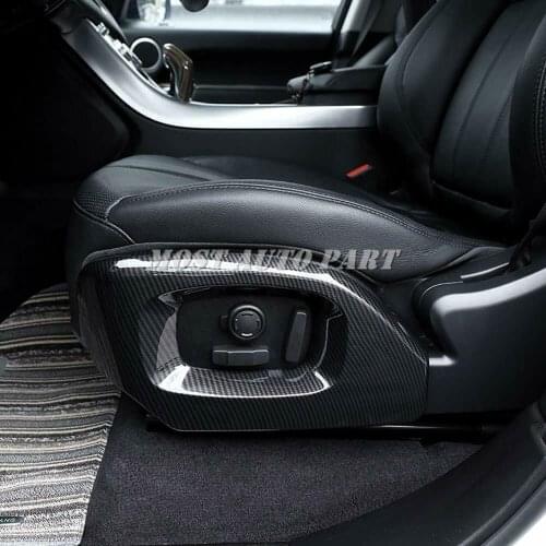 ABS Plastic Carbon Fiber Look Interior Seat Button Cover Frame trim For Land Rover Range Rover Sport 2014-2017 2pcs