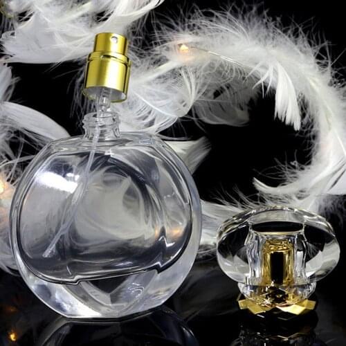 Portable 50ml Refillable Clear Glass Perfume Bottle Home Decor