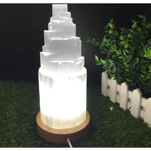Natural Crystal Gemstone Tower Meditation Reiki Healing Mental Clarity Selenite Crystal Remove Negative Energy Home Decoration