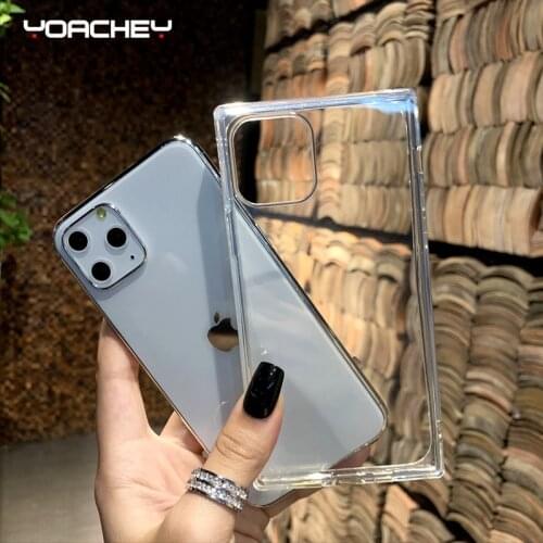 Luxury Square Clear Case For iPhone 11 Pro XS Max X XR 7 8 6 6S Plus Ultra Thin Slim Soft Silicone Cover Transparent Phone Cases