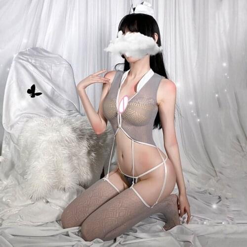 Sexy Erotic Flight Attendant Anime Cosplay Lingerie Set Cute Lolita Underwear Officer Lesbian Devil Porno Costume For Women