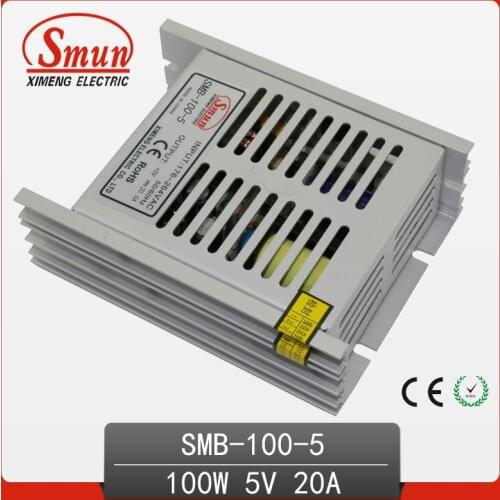 SMUN SMB-100-5 100W Ultra Thin Type Single Output Switching Mode Power Supply 5V 20A AC-DC Slim Led Driver