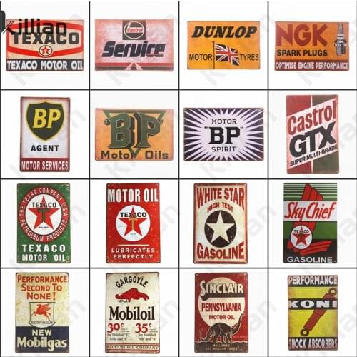 Vintage Metal Plaque Gasoline Advertising Metal Poster Home Decor Text Metal Painting Metal Plate Bar Club Home Decoration