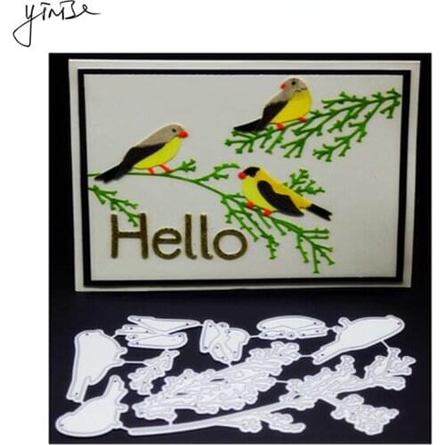 YINISE Metal Cutting Dies For Scrapbooking Stencils Bird Tree Die Cut SCRAPBOOK DIY Album Cards Decoration Embossing Die Cuts