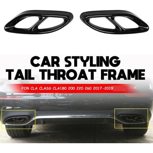 Rear Exhaust Muffler Pipe Cover Trim Tail Throat Frame for Mercedes Benz CLA Class CLA 180 200 220 260 2017-2019