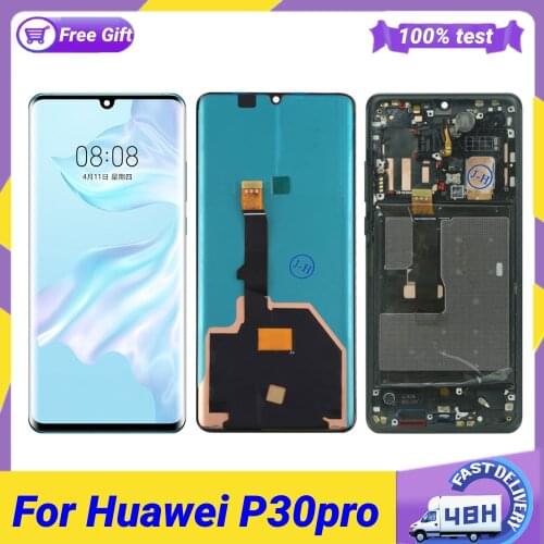 100% Original 6.47" Amoled Display for Huawei P30 Pro LCD Touch Screen Digitizer VOG-L29 VOG-L09 VOG-L04 with frame Repair Parts