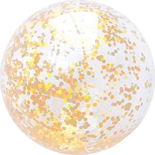2PCS Sequin Beach Ball Inflatable Glitter Jumbo Pool Ball Toy Set Giant Sequined Beach Balls Soft Durable And Leak-free Toys