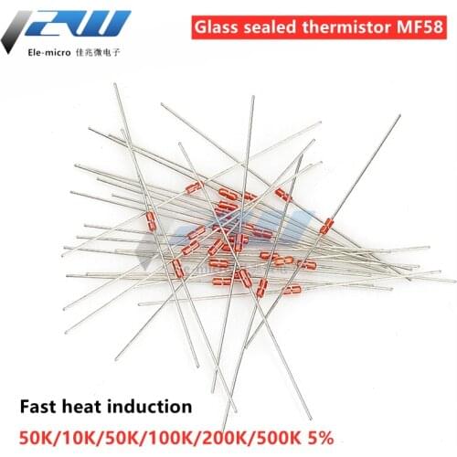 20pcs/lot Glass sealed thermistor MF58 5K 15K 50K 100K 500K 5% NTC induction cooker temperature sensor