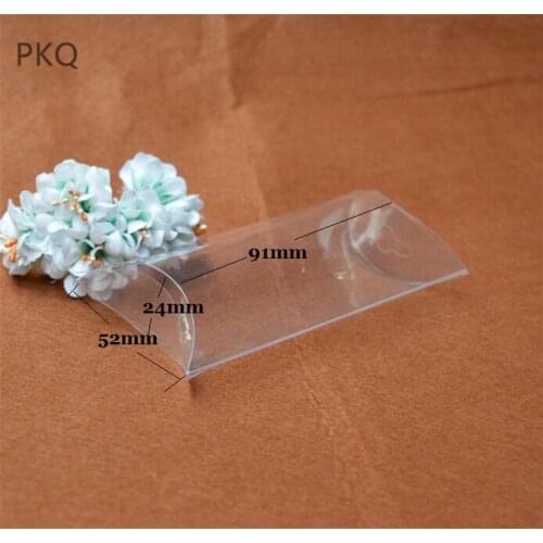 5.2x2.4x12.7cm 10pcs Clear Plastic PVC Pillow Box Party Favor Wedding Display Box Candy Party Favour Baby Shower Clear Gift pvc