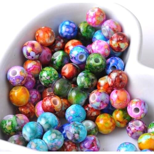 8mm 300pcs Mixed Acrylic Round Spacer Beads For jewelry Making DIY YKL0007
