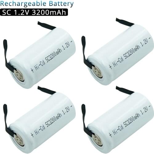 4-20pcs Ni-CD SC 1.2V 3200mAh Rechargeable Battery with Soldering Taps for Makita Hitachi Bosch Power Tool Battery Torches Alarm