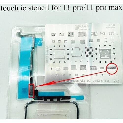 AMAOE IC Chip BGA Reballing Stencil Steel Mesh For 11 Pro Max 11pro Touch IC Repair A11 A12 A13 Solering Kit