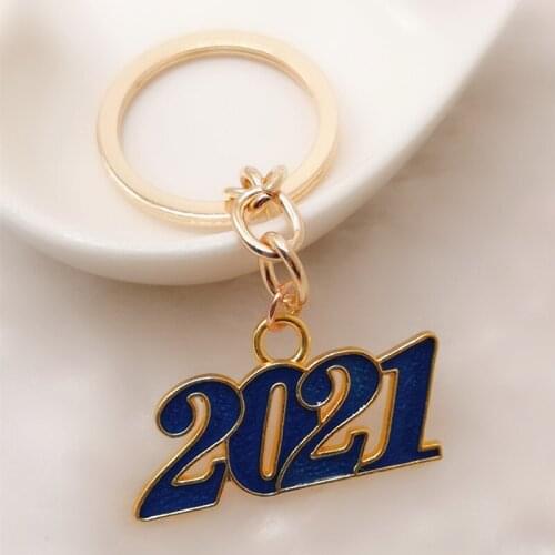 Li Nian 2021 alloy dripping oil keychain, charm 2021 keychain jewelry