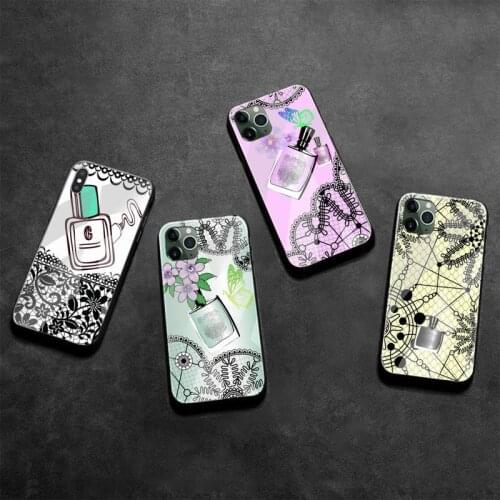 Luxury brand perfume lipstick Phone Case Tempered Glass For iPhone 12 pro max mini 11 Pro XR XS MAX 8 X 7 6S 6 Plus SE 2020 case