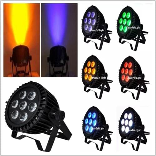 DunFly 4pcs/lot dmx silent 7x18w rgbwa uv led par waterproof led par can ip65