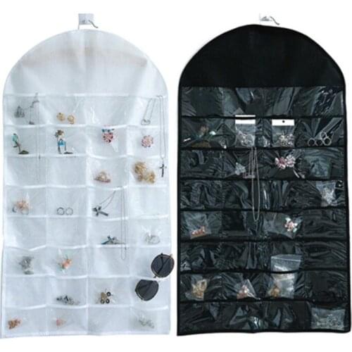 New 32 Pockets Dual Sided Jewellery Storage Display Pouch Jewelry Hanging Organizer Earring Necklace Jewelry Display Holder