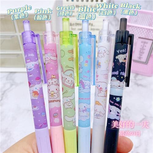 Big-eared Dog Limited Press Gel Pen Cinnamon Dog Gel Pen 0.5 Black Signature Gel Pen 6PCS