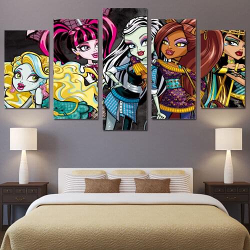HD Printed Monster High Cartoon Painting childrens room decor print poster picture canvas Free shipping/ny-2591