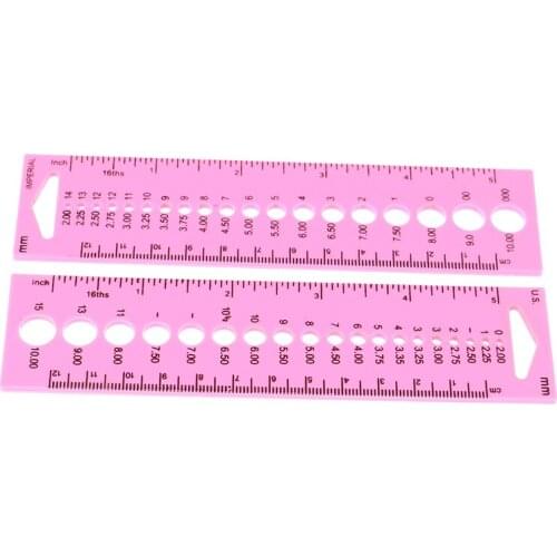2pcs All In One Measure Ruler For Knitting Needles 2.0-10.0mm Crochet Hook Measure 12CM
