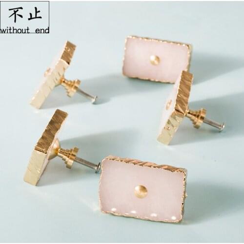 LKL Nordic Light Luxury Romantic Creative Designer Pink Crystal Handle Wardrobe Drawer Kitchen Handle