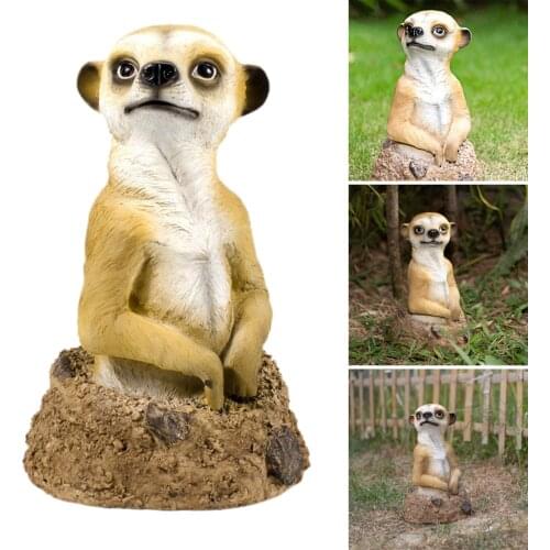Cute Meerkat Garden Statue - Mongoose Figure Animal Outdoor Ornament Figurine for Balcony Patio Lawn Yard Decoration