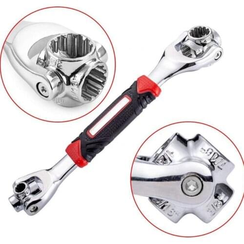 Multi-Functional 48-In-One Dog Bone Wrench 360 Degree Swivel Wrench Anti-Slip Wrenchthe Ratchet Moves The Opening Of The Club
