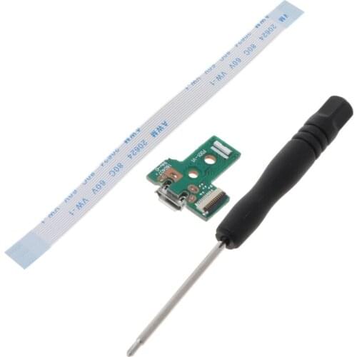 Circuit Board Slim USB Charging Plate Controller Socket Port JDS-030 12 Pin Flexible Power Cable Replacement Parts for sony 4